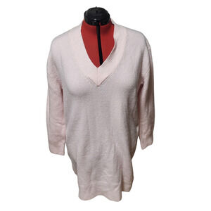 Universal Thread pink cashmere-like v neck long sleeve sweater/dress, size m